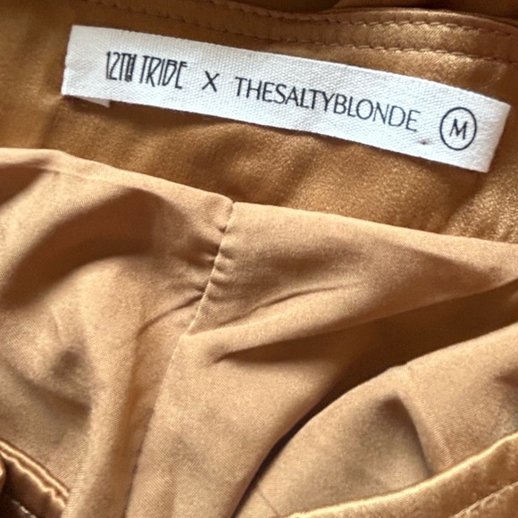 Shop12th Tribe x Salty Blonde Collab satin golden orange trousers. - Picture 9 of 9